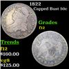 Image 1 : 1822 Capped Bust Half Dollar 50c Grades f, fine