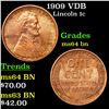 Image 1 : 1909 VDB Lincoln Cent 1c Grades Choice Unc BN