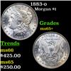 Image 1 : 1883-o Morgan Dollar $1 Grades GEM+ Unc