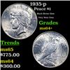 Image 1 : 1935-p Peace Dollar $1 Grades Choice+ Unc