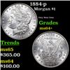 Image 1 : 1884-p Morgan Dollar $1 Grades Choice+ Unc