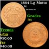 Image 1 : 1864 Lg Motto Two Cent Piece 2c Grades f+