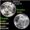 Image 1 : 1923-p Peace Dollar $1 Grades GEM+ Unc