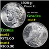 Image 1 : 1926-p Peace Dollar $1 Grades Choice+ Unc