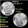 Image 1 : 1888-p Morgan Dollar $1 Grades GEM+ Unc