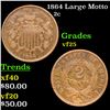 Image 1 : 1864 Large Motto Two Cent Piece 2c Grades vf+