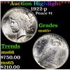 Image 1 : 1922-p Peace Dollar $1 Grades GEM+ Unc