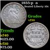 Image 1 : 1855-p  Seated Liberty Dime 10c Grades vf++
