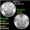 Image 1 : 1887-p Morgan Dollar $1 Grades GEM+ Unc