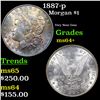 Image 1 : 1887-p Morgan Dollar $1 Grades Choice+ Unc