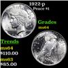 Image 1 : 1922-p Peace Dollar $1 Grades Choice Unc