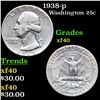 Image 1 : 1938-p Washington Quarter 25c Grades xf