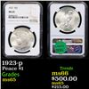 Image 1 : NGC 1923-p Peace Dollar $1 Graded ms65 By NGC