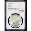 Image 2 : NGC 1923-p Peace Dollar $1 Graded ms65 By NGC