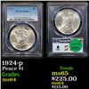 Image 1 : PCGS 1924-p Peace Dollar $1 Graded ms64 By PCGS