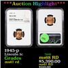 Image 1 : ***Auction Highlight*** NGC 1945-p Lincoln Cent 1c Graded ms67 rd By NGC (fc)
