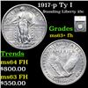 Image 1 : 1917-p Ty I Standing Liberty Quarter 25c Grades Select Unc+ FH By SEGS