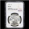 Image 2 : NGC 1925-p Peace Dollar $1 Graded ms64 By NGC