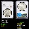 Image 1 : NGC 1923-p Peace Dollar $1 Graded ms64 By NGC