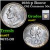 Image 1 : 1936-p Boone Old Commem Half Dollar 50c Graded ms67 By SEGS