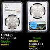 Image 1 : NGC 1884-p Morgan Dollar $1 Graded ms64 By NGC