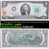 Image 1 : 1976 $2 Federal Reserve Note 1st Day of Issue, with Stamp (Philadelphia, PA) Grades Select CU