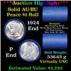 Image 1 : ***Auction Highlight*** AU/BU Slider Bank Of America Peace $1 Roll 1924 & P Ends Virtually UNC (fc)