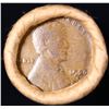 Image 2 : Mixed small cents 1c orig shotgun roll, 1920-d Wheat Cent, 1893 Indian Cent other end, brinks Wrappe