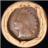 Image 2 : Mixed small cents 1c orig shotgun roll, 1916-s Wheat Cent, 1892 Indian Cent other end, brinks Wrappe