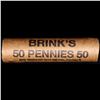 Image 4 : Mixed small cents 1c orig shotgun roll, 1916-s Wheat Cent, 1892 Indian Cent other end, brinks Wrappe