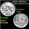 Image 1 : 1935-s Boone Old Commem Half Dollar 50c Grades Choice Unc