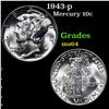 Image 1 : 1943-p Mercury Dime 10c Grades Choice Unc