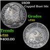 Image 1 : 1809 Capped Bust Half Dollar 50c Grades vf, very fine