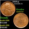 Image 1 : 1910-p Lincoln Cent 1c Grades Choice Unc BN