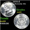 Image 1 : 1970-d Kennedy Half Dollar 50c Grades GEM+ Unc