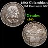 Image 1 : 1892 Columbian Old Commem Half Dollar 50c Grades xf+