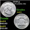 Image 1 : 1949-p Franklin Half Dollar 50c Grades Choice Unc