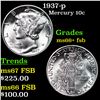 Image 1 : 1937-p Mercury Dime 10c Grades GEM++ FSB