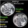 Image 1 : 1945-p Mercury Dime 10c Grades GEM++ Unc