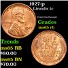 Image 1 : 1927-p Lincoln Cent 1c Grades GEM Unc RB