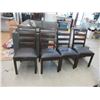 Image 1 : 4 Brown Dining Chairs with Faux Leather Seats