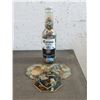 Image 1 : Container of Bottle Caps & 3 Glass Wall Art
