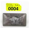 Image 1 : 1 Oz. .999 Titanium US Buffalo Investor Bar