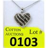 Image 1 : 1/2 CTW Black & White Diamond Heart Necklace
