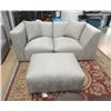 Image 1 : New Grey Fabric 2 Piece Sectional Plus Ottoman