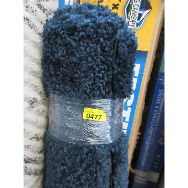 4' x 6' Blue Shag Area Carpet - Store Return