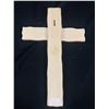 Image 3 : Vintage Had Painted Wood Cross Wall Hanger "O holy Night and and Ornate Vintae Art Glass Case 15" H