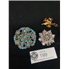 Image 2 : Lot of Vintage Rhinestone Brooches