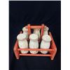 Image 2 : Original Vintage Lot of 5 Empty Large Match Boxes and 6 Antique Wooden Milk Bottles and Carrier