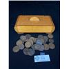 Image 1 : Wood Keepsake Box with 43 Early 1901 English Pennies
